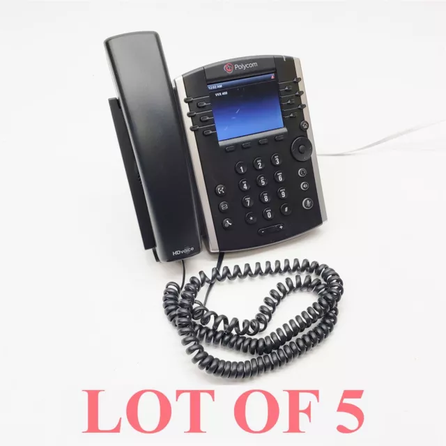 Polycom VVX400 VVX 400 Office Business IP VoIP 12-Line PoE Display Phone Lot 5