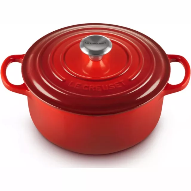 Le Creuset Signature Bräter, Schmortopf Gusseisen rund 22cm, verschiedene Farben