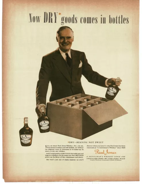 1938 Paul Jones case of whiskey Vintage Print Ad