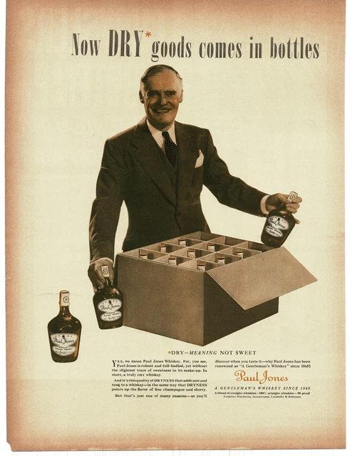 1938 Paul Jones case of whiskey Vintage Print Ad