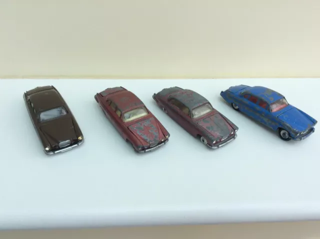 4no Vintage Collectable Corgi Toys 238 Jaguar Mark X Saloons Playworn Painted