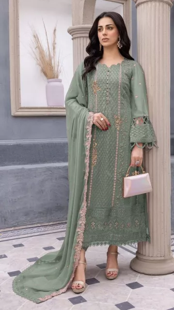 Bollywood Designer Anarkali Abito Salwar Stile Etnico Shalwar Kameez Pakistano