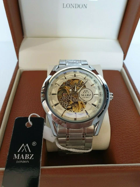 MEN WATCH BY Mabz london Silver Stainless Steel Mechanical