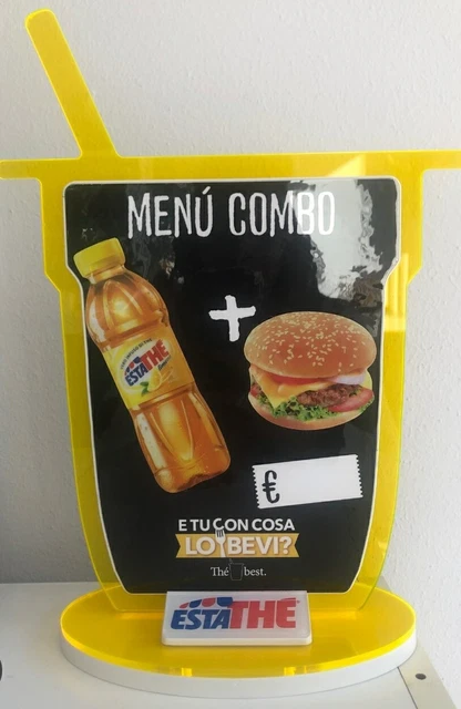 Menù Combo Estathè Ferrero Pubblicitario Bar Pub Banco Collezione