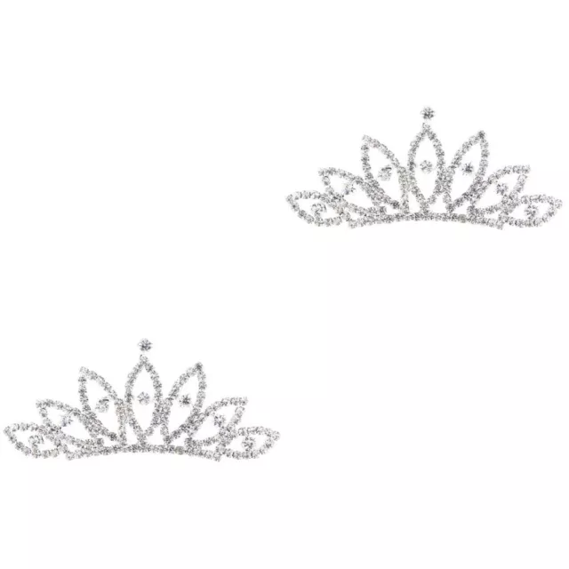 Stylish Rhinestone Crown Comb Duo for Girls' Wedding and Birthday Events