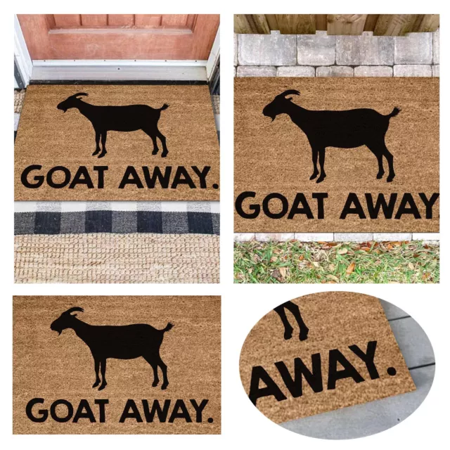 Goat Away Letter Print Doormat Front Door Welcome Rug Bathroom Entrance Carpet