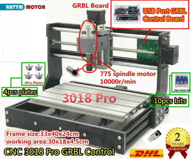 ◤EU◢ DIY CNC 3018 PRO GRBL Control Pvc Wood Milling Engraving Mini Laser Machine