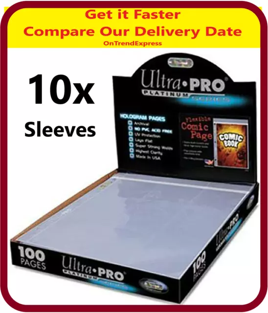 10 Ultra Pro 1 Pocket Comic Book Sleeves Pages with Resealable Flap