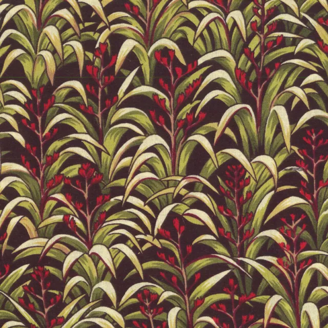 Native New Zealand Flax Red Flowers Nature Landscape Quilting Fabric 1/2 Metre