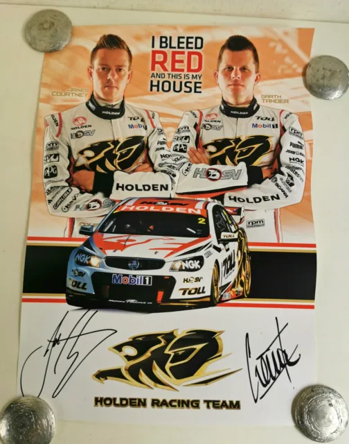 Signed V8 Holden Racing Team Poster - James Courtney & Garth Tander (c740)
