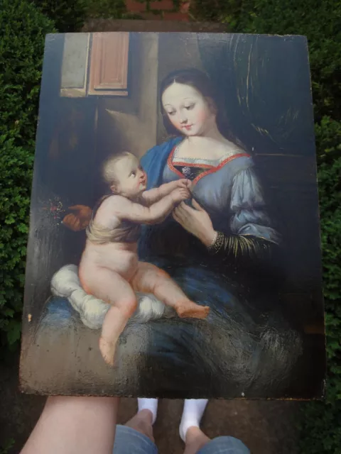 Antikes Gemälde Madonna mit Kind Ölgemälde 17./18. Jhdt