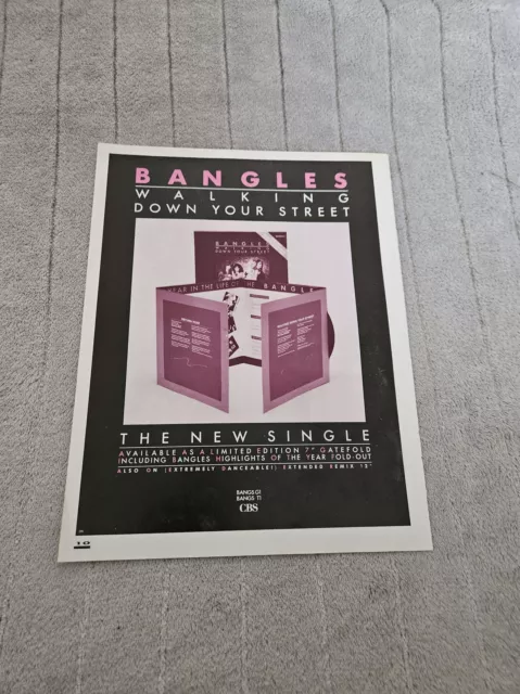 Framed Magazine Advert 11X8.5" Bangles : Walking Down Your Street