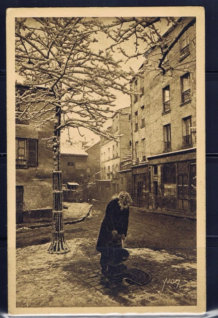Antique Postcard - Paris Montmartre - Under the Snow