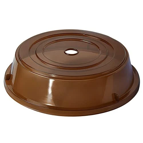 G.E.T. CO-102-A Microwave-Safe Plastic Round Plate Covers 12" Amber Set of 12
