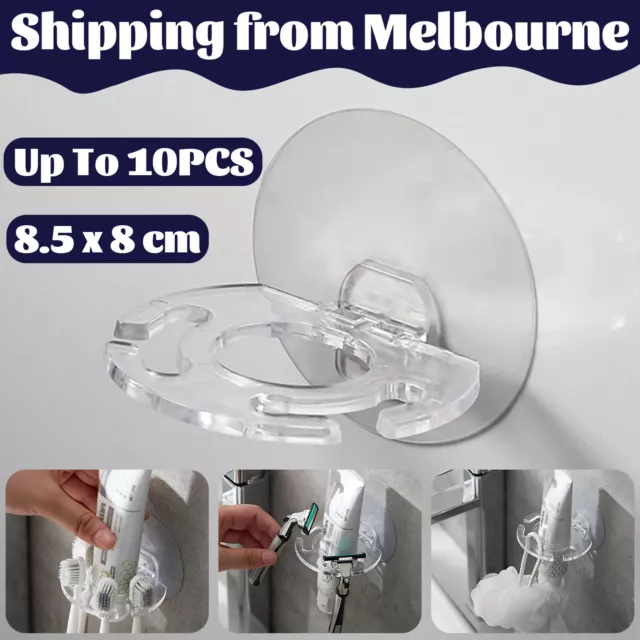 New Toothbrush Holder Wall Mount Sucker Bathroom Suction Cup Toothpaste Storage