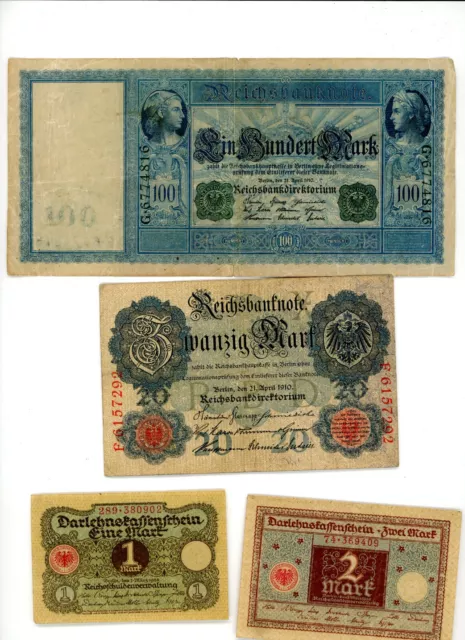 Allemagne Lot de 15 billets différents  entre 1910 et 1920 TB à SUPERBE