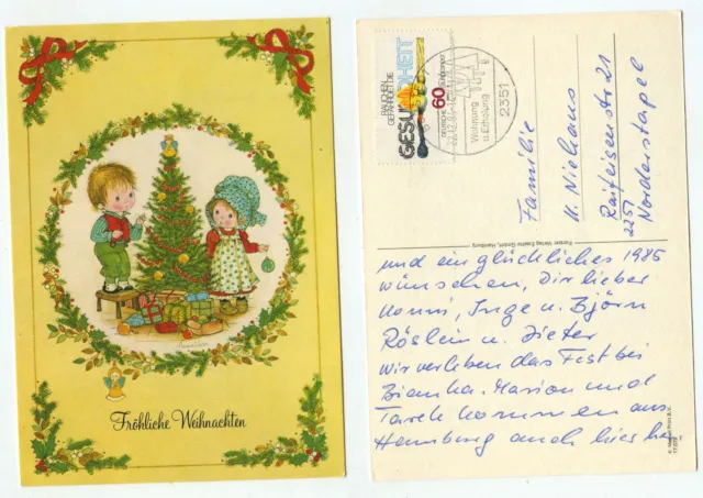 20167 - Merry Christmas - postcard, special stamp Boostedt 22.12.1984