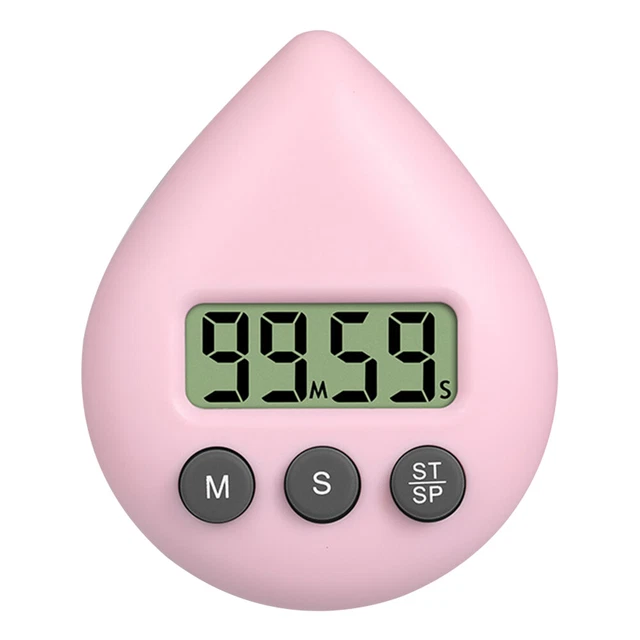 Reloj despertador de estudio electrónico de cuenta regresiva LCD con temporizador digital de gota de agua (rosa)