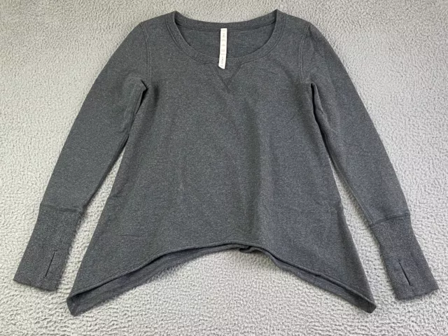Lululemon Tea Lounge Pullover Heathered Dark Gray Sweater Size 10 EXCELLENT