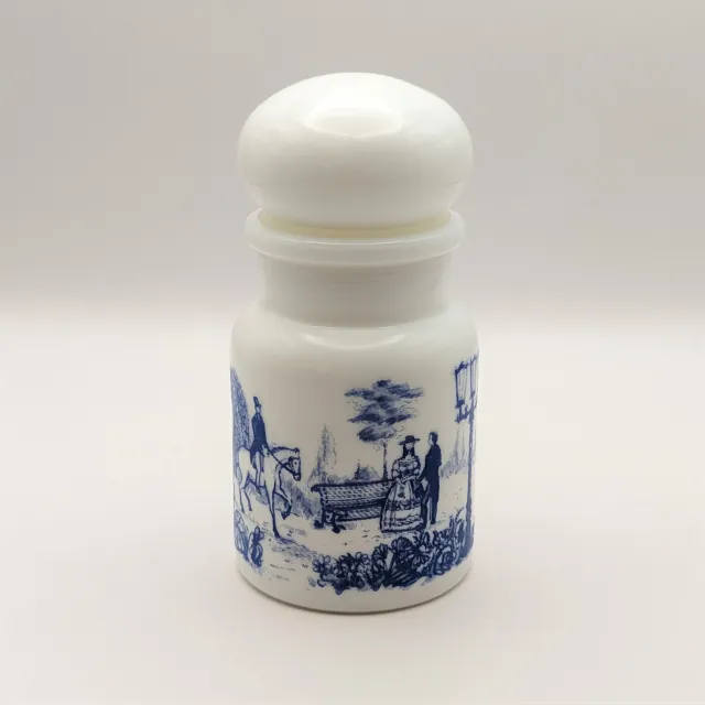 Victorian Style Milk Glass Apothecary Jar w/ Lid, Belgium