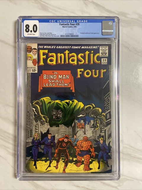 Fantastic Four #39 (1965) Gorgeous CGC 8.0 VF classic Daredevil Doctor Doom CVR