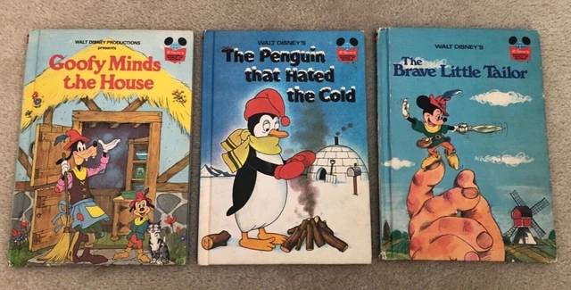 Lot of 3 WALT DISNEY Goofy, Penguin Hated Cold, & Brave Tailor HB Book Club Ed