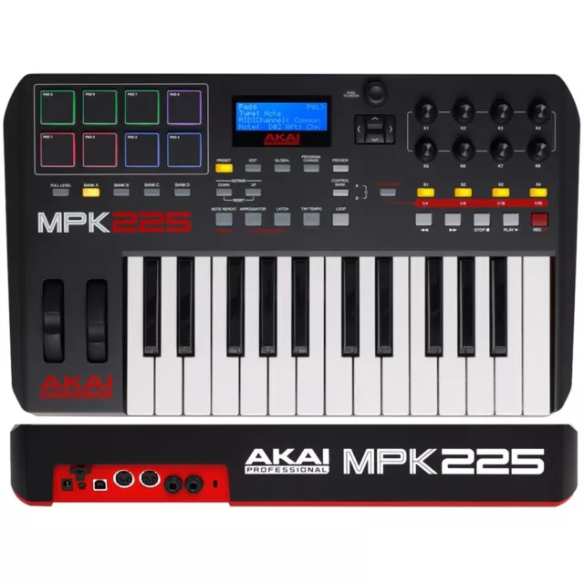 AKAI MPK225 controller keyboard tastiera MIDI USB 25 tasti 8pad pc/mac GARANTITA