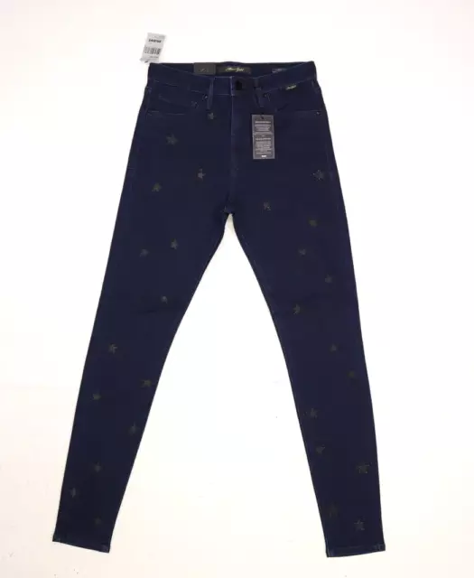 Mavi Lucy High RIse Super Skinny Denim Blue Jeans Embroidered Womens 27/32