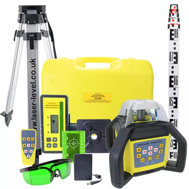 Self leveling Rotary Laser Level Kit, Horizontal, Vertical, 90° + Tripod/Staff