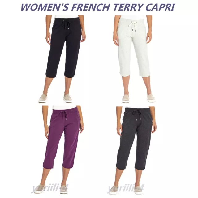 EDDIE BAUER WOMEN'S French Terry Capri Select Colors & Sizes New