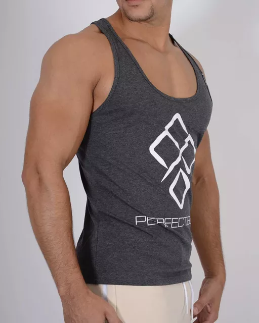 Débardeur homme PERFECT BODY Musculation Fitness Tank Top Gris