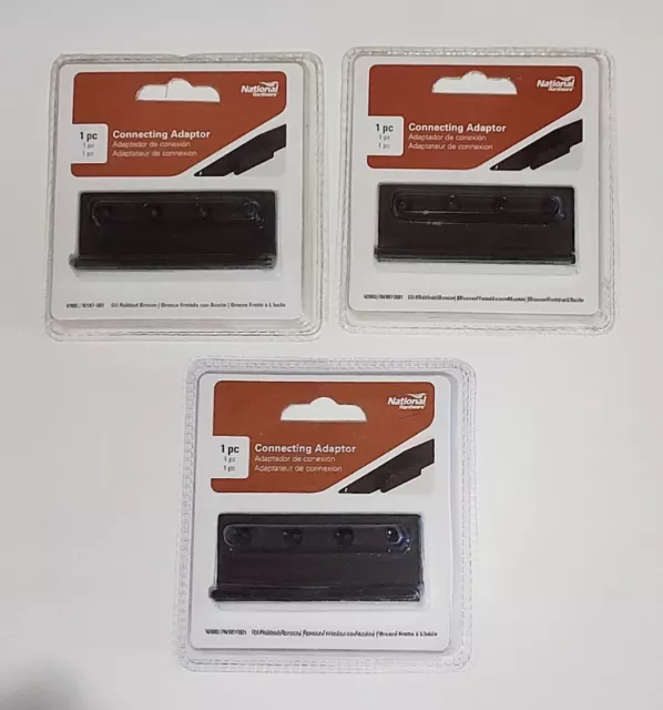 National Hardware N187-001 Interior Sliding Door Connecting Adapter~Lot of 3~NOS