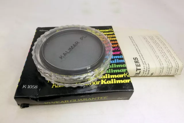 Filtro de lente polarizador polar KALIMAR 62 mm PL - - - - stock antiguo - nunca usado en caja 3