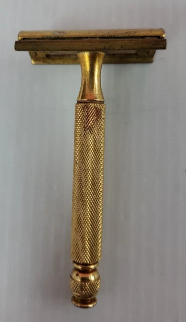Vintage 1930s Gillette Goldtone  Safety Razor  Box 76