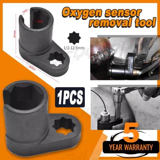 02 O2 Oxygen Sensor Socket Wrench 6 Point O2 Remover Installer Tool Drive 1/2"