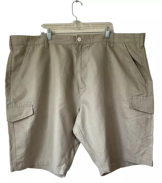 Sean John Mens Khaki Linen Blend Cargo Dress Shorts-Sz 50