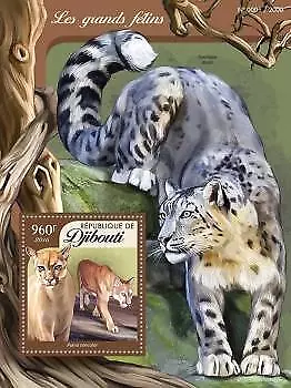 2016 Djibouti Mnh Big Cats. Michel Code: 898 / Bl.182  |  Scott Code: 879