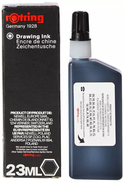 Encre liquide rOtring Isograph en flacon 23 ml noire 194660