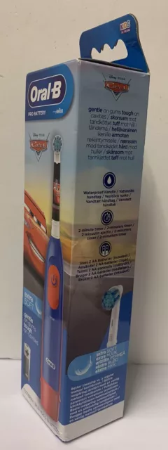 Braun Oral-B Pro Kids Battery Toothbrush Disney Cars Edition W/Battery Boxed New 2