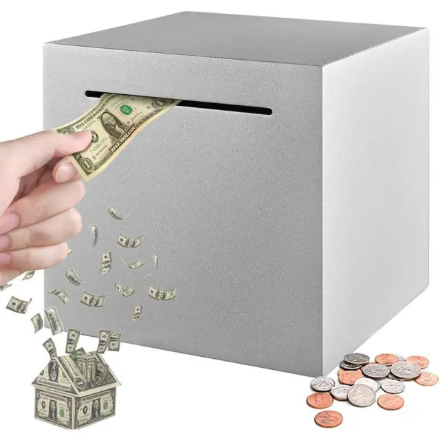 Safe Piggy Bank Made of Stainless Steel,Safe Box Money Savings Bank Adult Kid