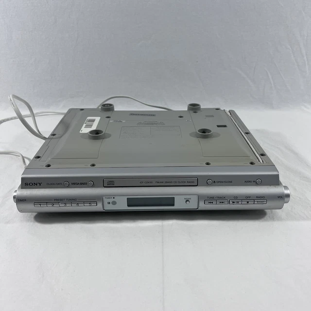 SONY ICFCDK50 UNDER Kitchen AM/FM Radio CD Player Clock. Read