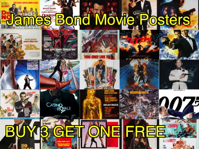 All James Bond Movie Posters - A5 A4 A3 A2 A1 High Quality