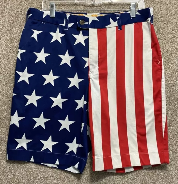 LOUDMOUTH GOLF SHORTS Mens 40 Stars Stripes Flag Print Patriotic