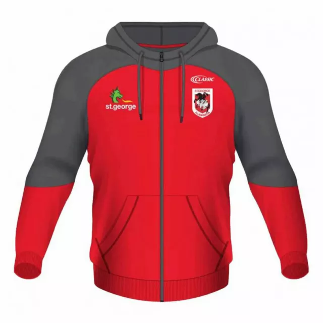 NRL St George Dragons Men's Full-Zip Pullover Hoodie  - Sizes M - 5XL