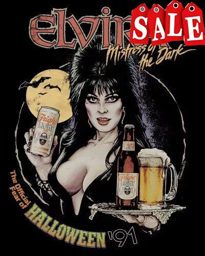 Elvira Mistress Of The Dark Movie Halloween Basic black vtg T shirt S-5XL TM7779