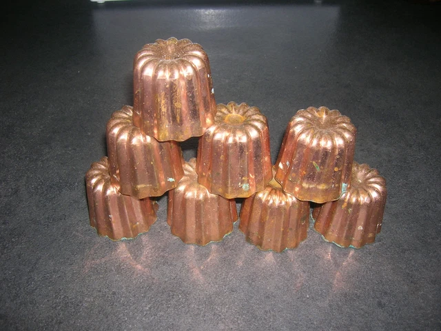 Lot de 3 moules anciens en cuivre – déco cuisine - Antiquités