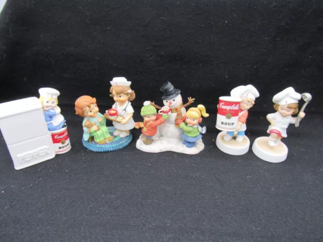 Lot of 5 Vintage Campbell Soup Kids Ceramic Collectible Figurines 1996 - 2004