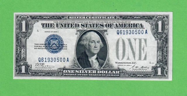 1928A $1.00 Silver Certificate FUNNYBACK Original Crispness BEAUTIFUL