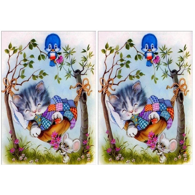 2 stücke Perlen Malerei Katze Muster Kreuzstich Malerei by Diamond Home