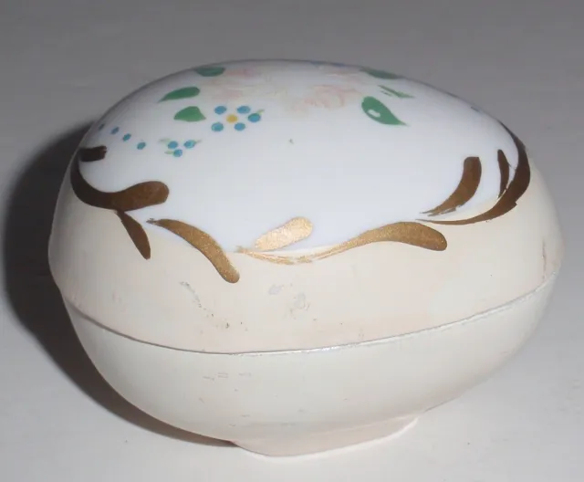 Vintage Elfinware Hand Painted Porcelain Egg Shaped Porcelain Trinket Box